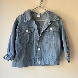 🌼 5/$20 Kids Light Wash Denim Jean Jacket Toddler Size 3Y (3T) Unisex Outerwear